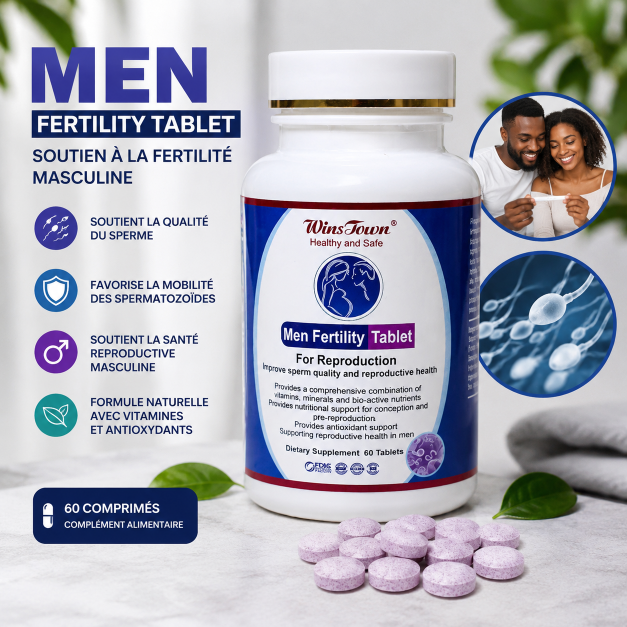 Men Fertility Tablet – Soutien à la Fertilité Masculine ✅
